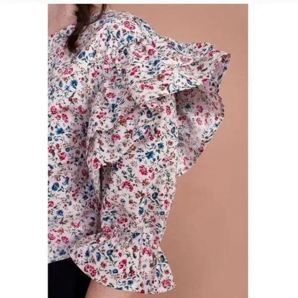 Free People X Meadows Bergenia Top in Multi Ditsy Floral - Picture 3 of 8